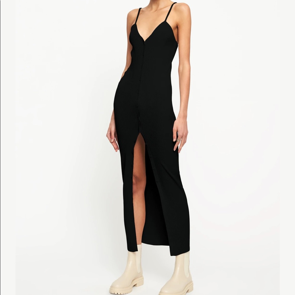 Ribbed Button Summer Maxi Dress